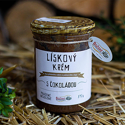 LÍSKOVÝ KRÉM S ČOKOLÁDOU 390g Božské oříšky