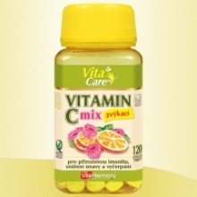 VITAMIN C 100 mg MIX, pomeranč a malina - 120 žvýk. tbl.